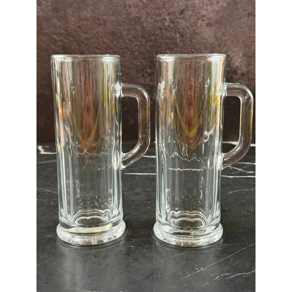 VTG PAIR (2) Libbey Beer Shot Shooter Glasses 5in Tall 1.75in Wide